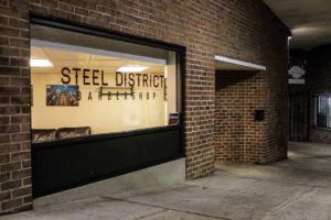 Steel District Barbershop entrance